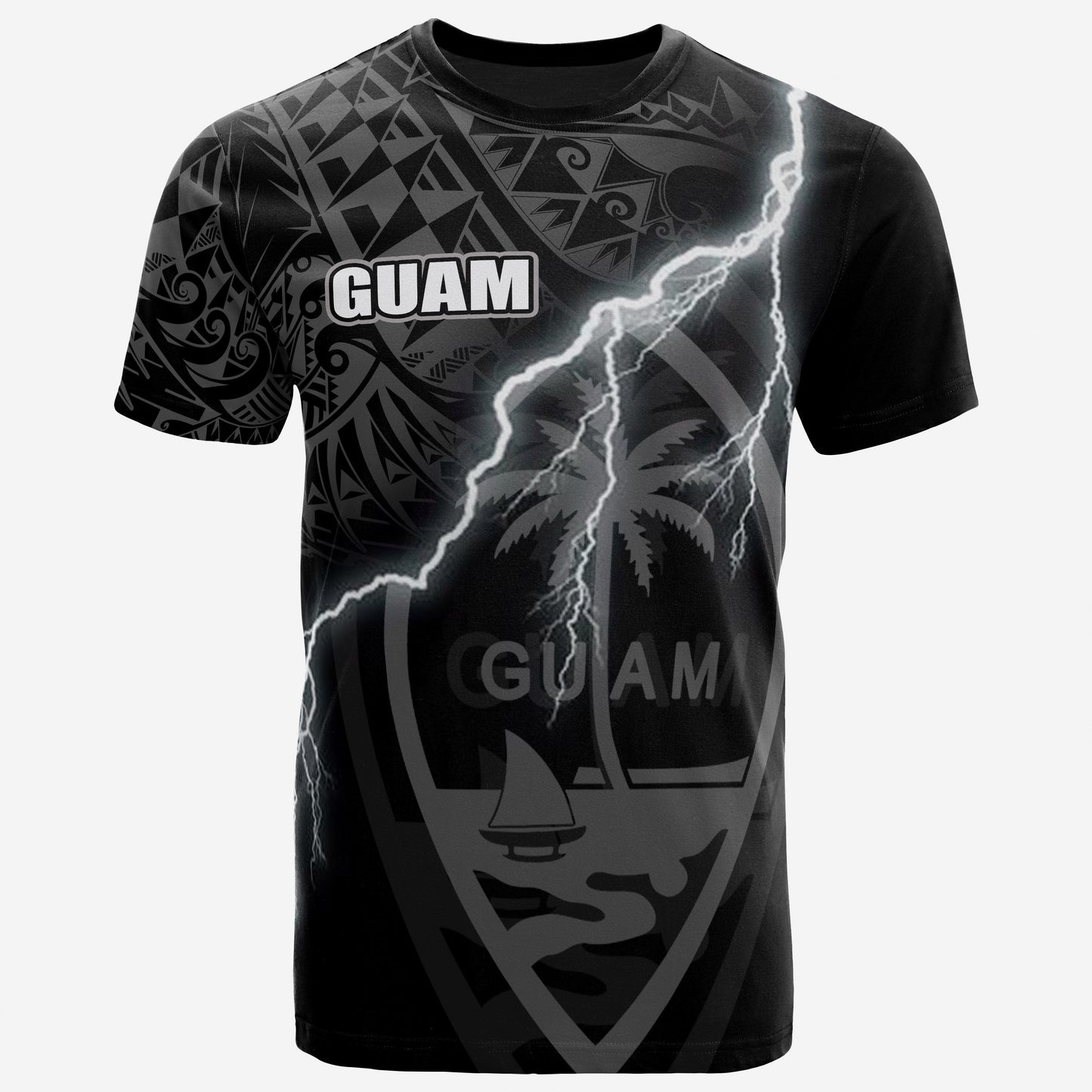 Guam T Shirt Guam Coat Of Arms Lighting Thunder