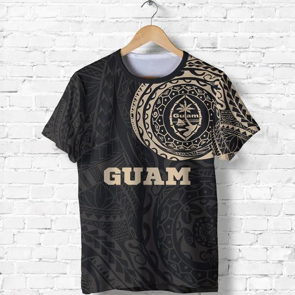 Guam T - Shirt - Guam Coat Of Arms Polynesian Tattoo Style