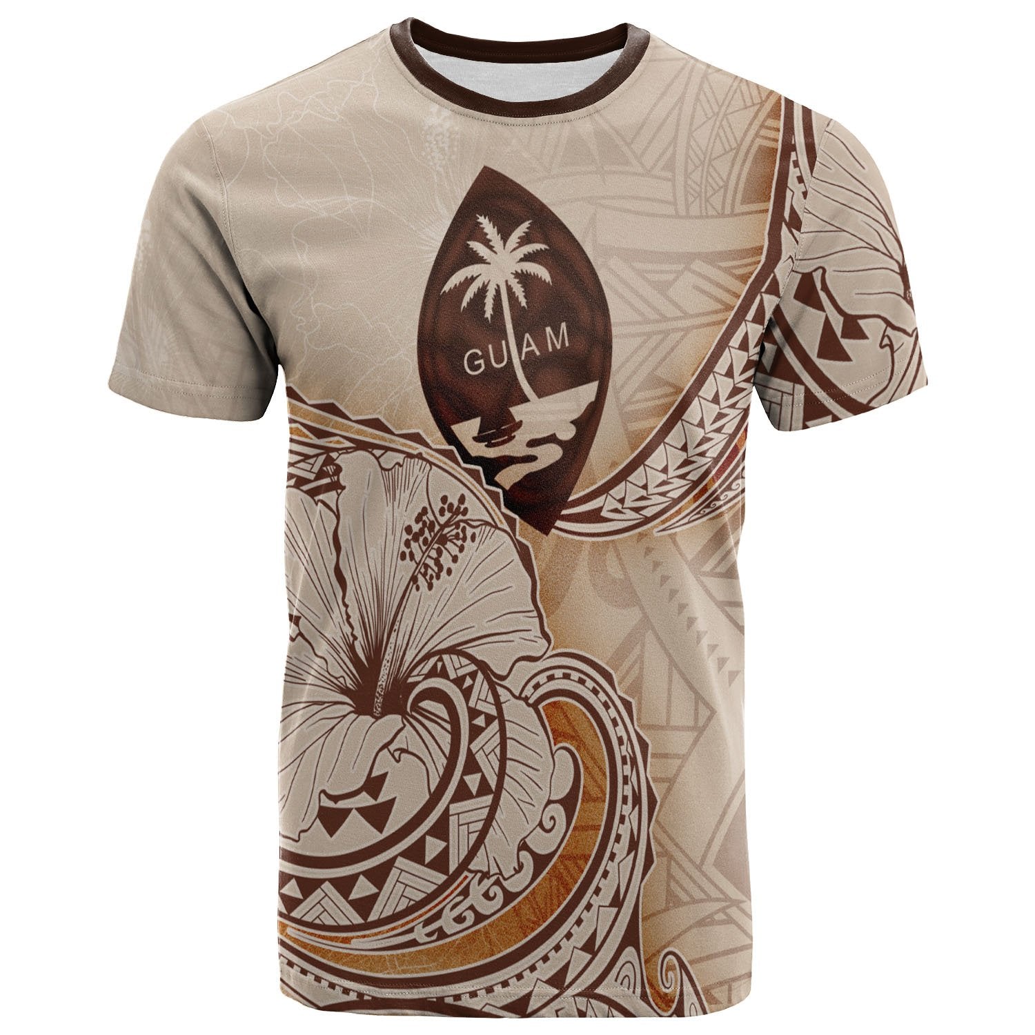 Guam T Shirt Hibiscus Flowers Vintage Style