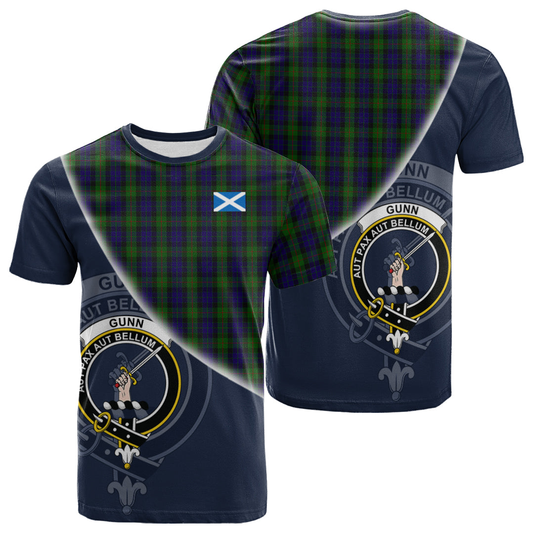 Printivon Gunn Tartan Scottish Crest T Shirt