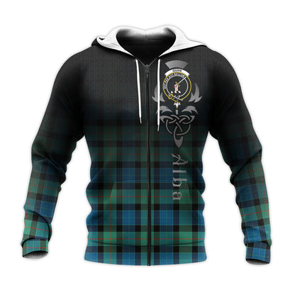 Printivon Gunn Ancient Tartan Crest Alba Celtic Hoodie