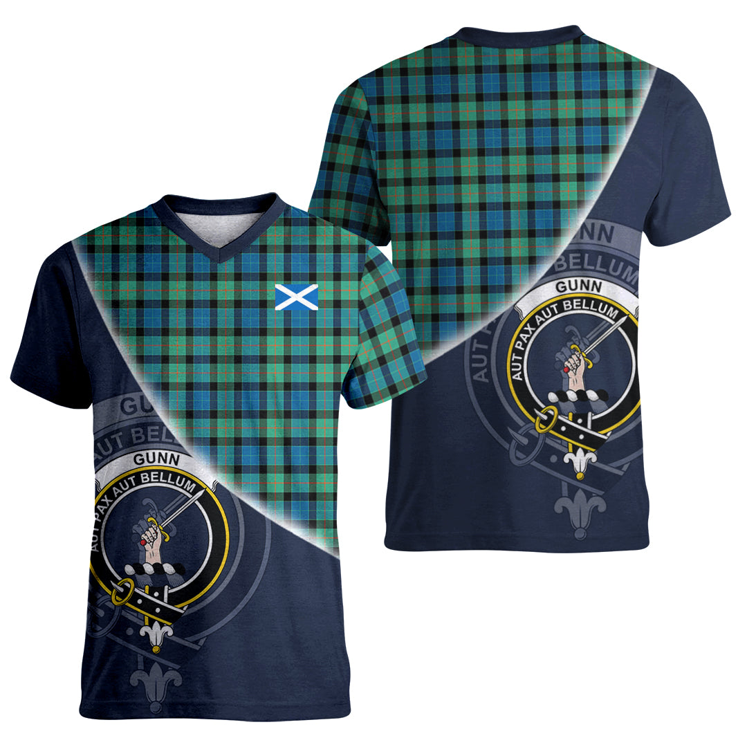 Printivon Gunn Ancient Tartan Scottish Crest T Shirt