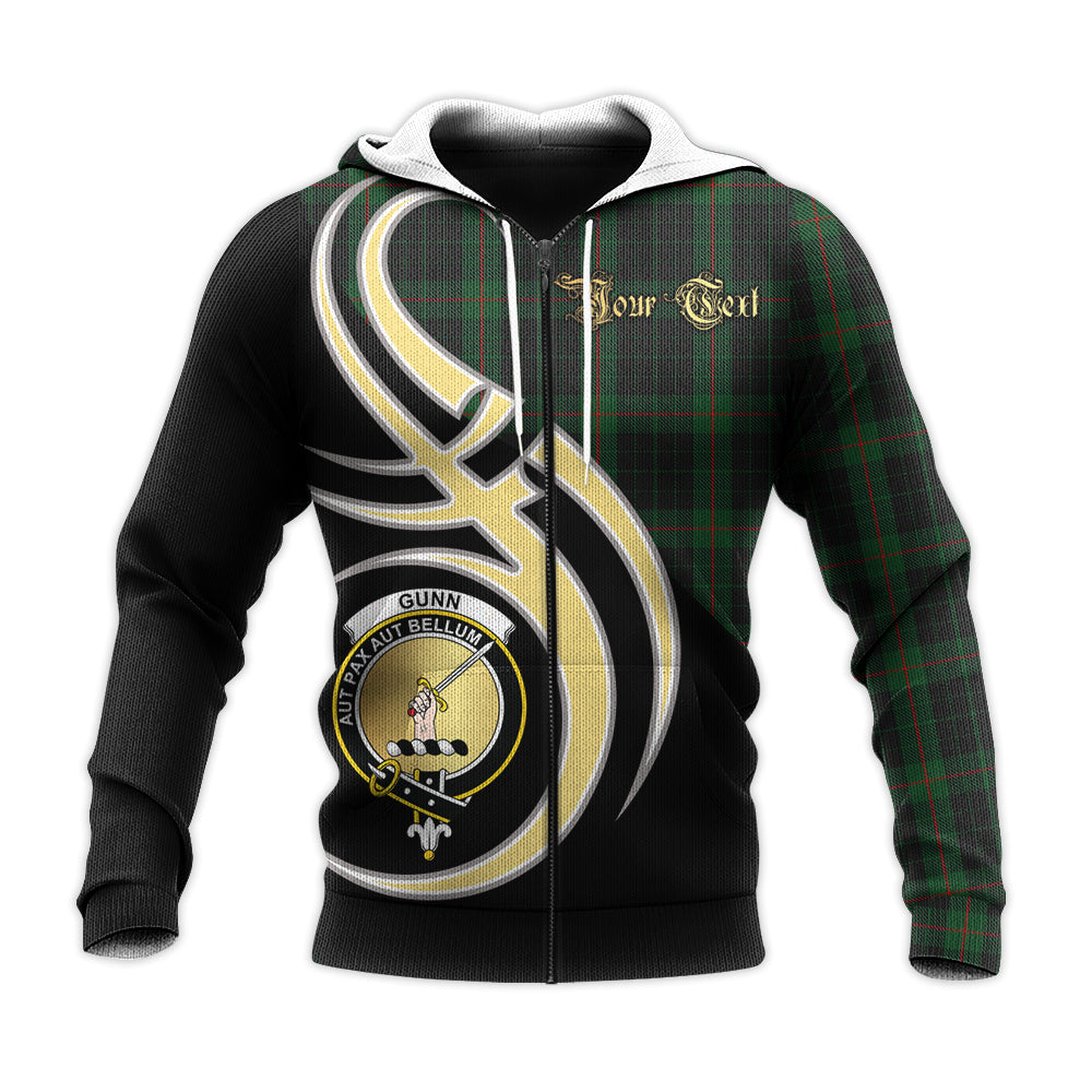 Printivon Gunn Logan Clan Believe In Me Crest Tartan Knitted Hoodie Custom Your Text