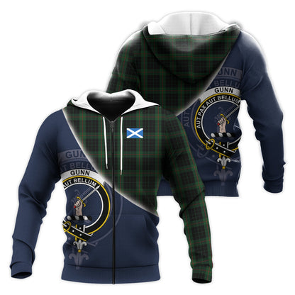 Printivon Gunn Logan Tartan Scottish Crest Hoodie