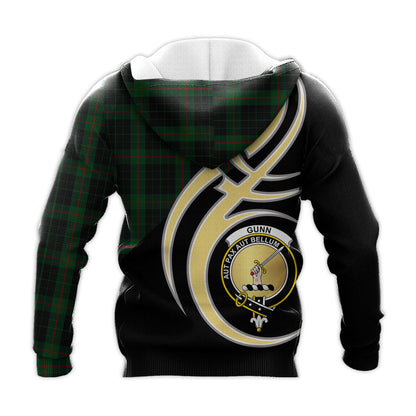 Printivon Gunn Logan Clan Believe In Me Crest Tartan Knitted Hoodie Custom Your Text