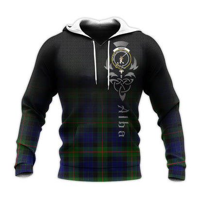 Printivon Gunn Modern Tartan Crest Alba Celtic Hoodie
