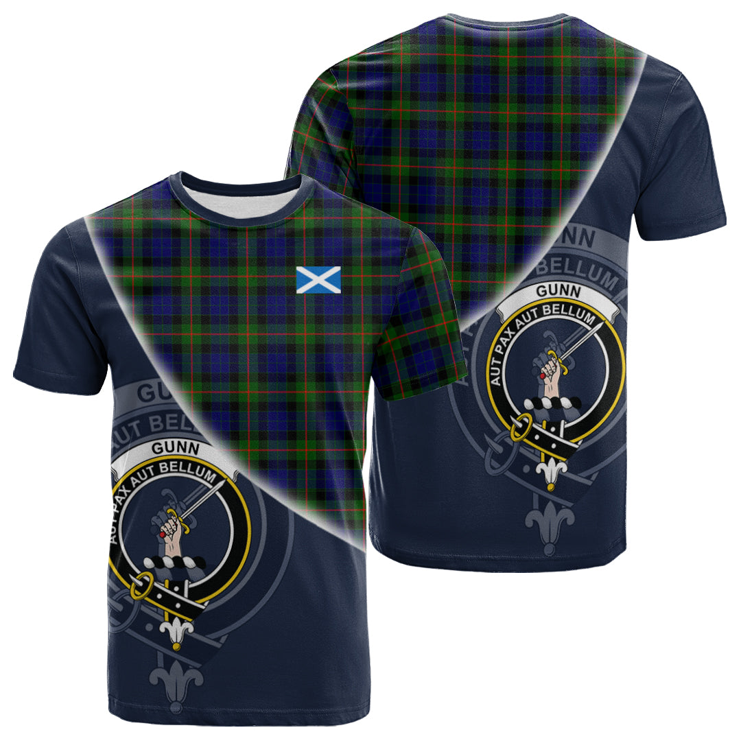 Printivon Gunn Modern Tartan Scottish Crest T Shirt