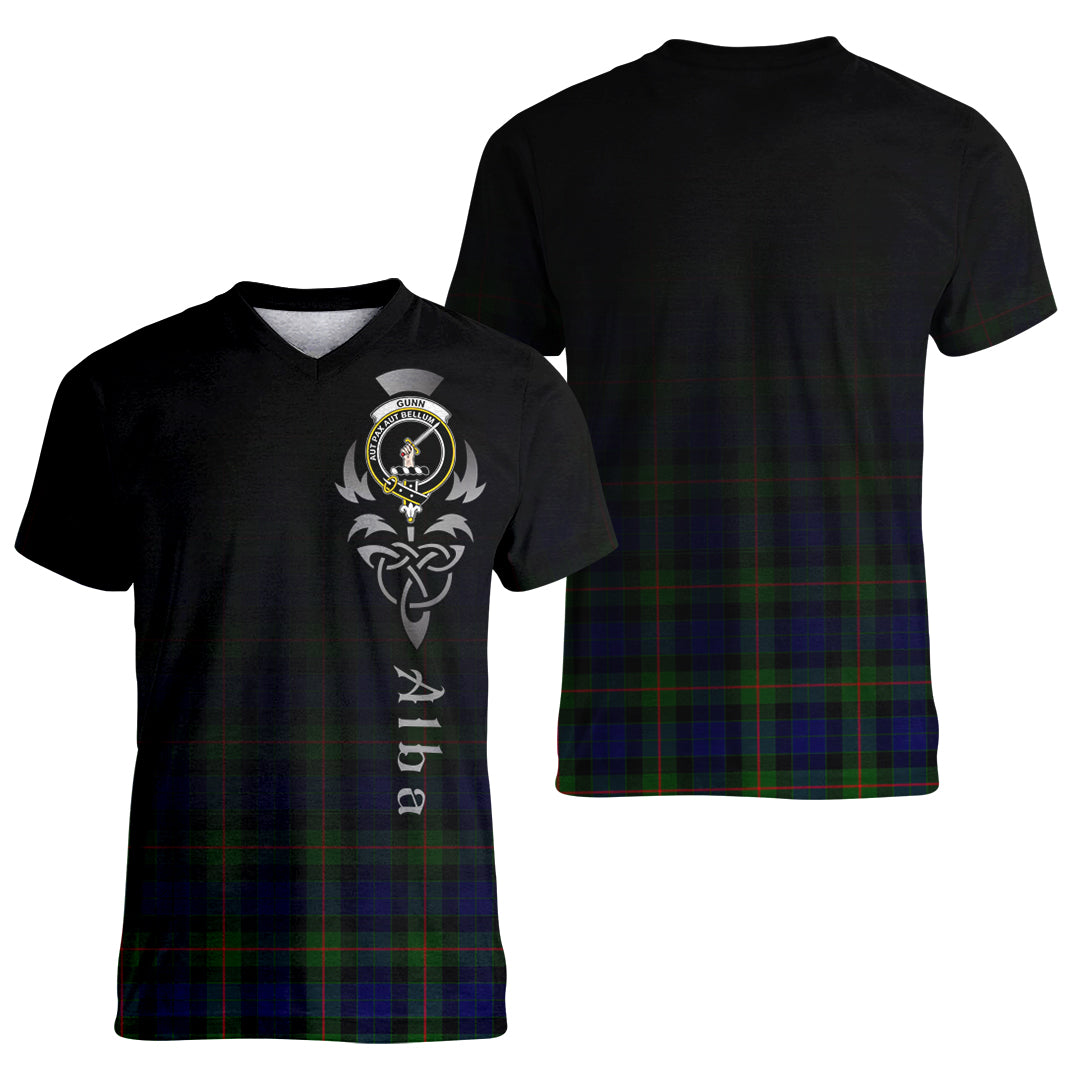 Printivon Gunn Modern Tartan Crest Alba Celtic T Shirt