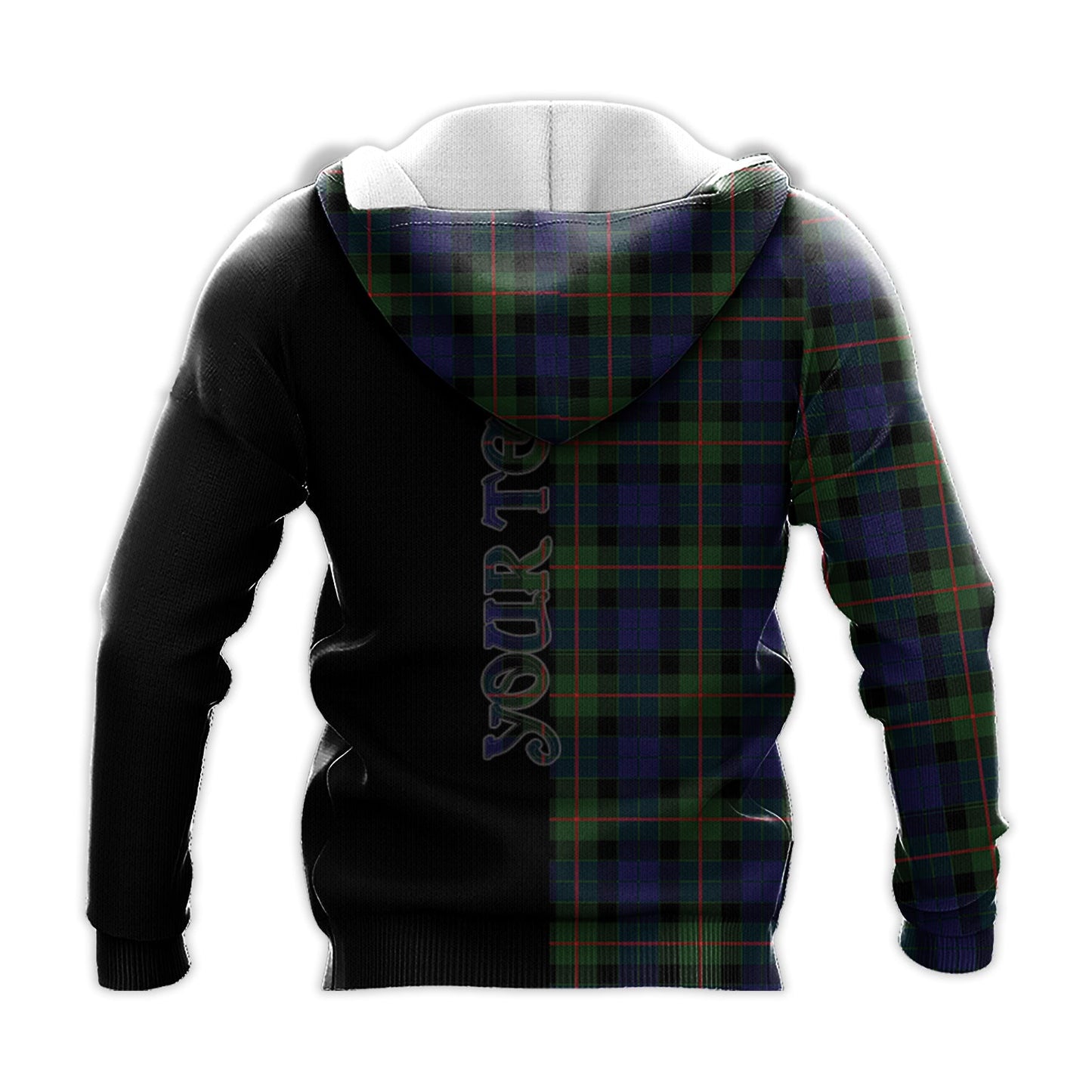 Printivon Gunn Modern Tartan Personalize Half Hoodie