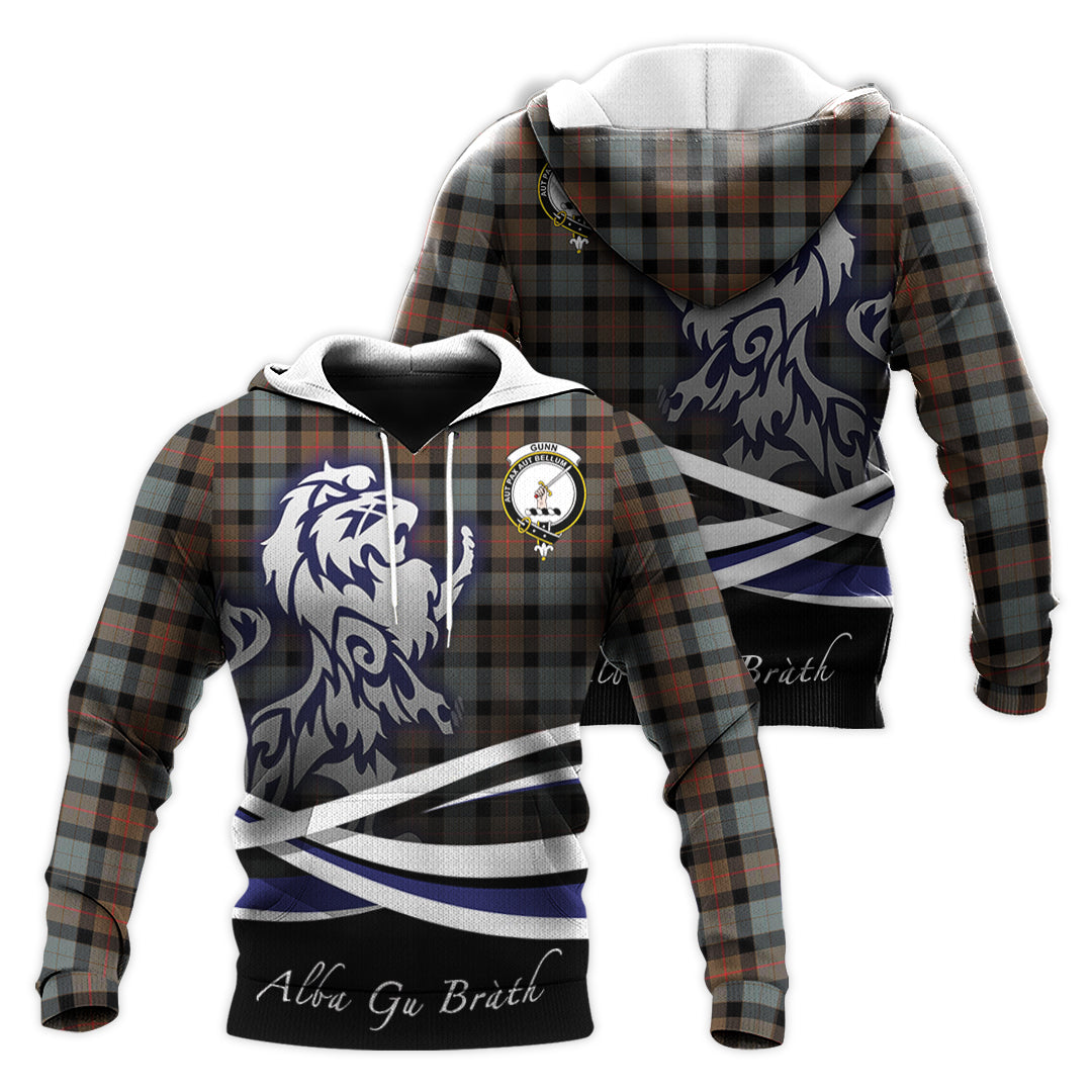 Printivon Gunn Weathered Tartan Scottish Lion Hoodie