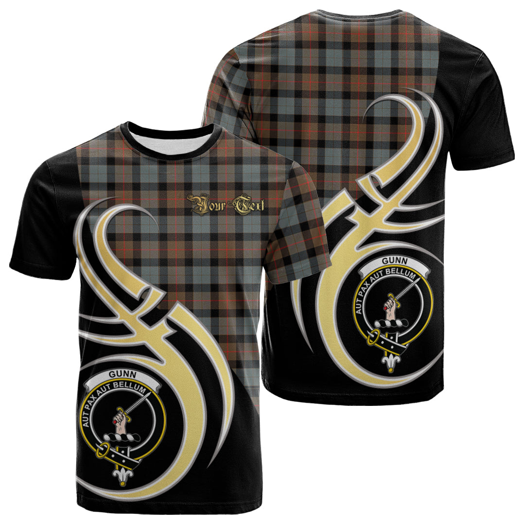 Printivon Gunn Weathered Tartan Crest Believe In Me T Shirt
