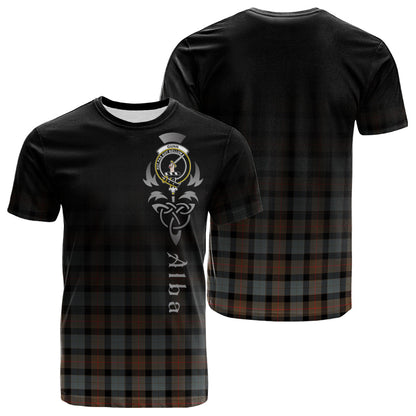 Printivon Gunn Weathered Tartan Crest Alba Celtic T Shirt