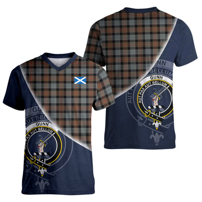 Printivon Gunn Weathered Tartan Scottish Crest T Shirt