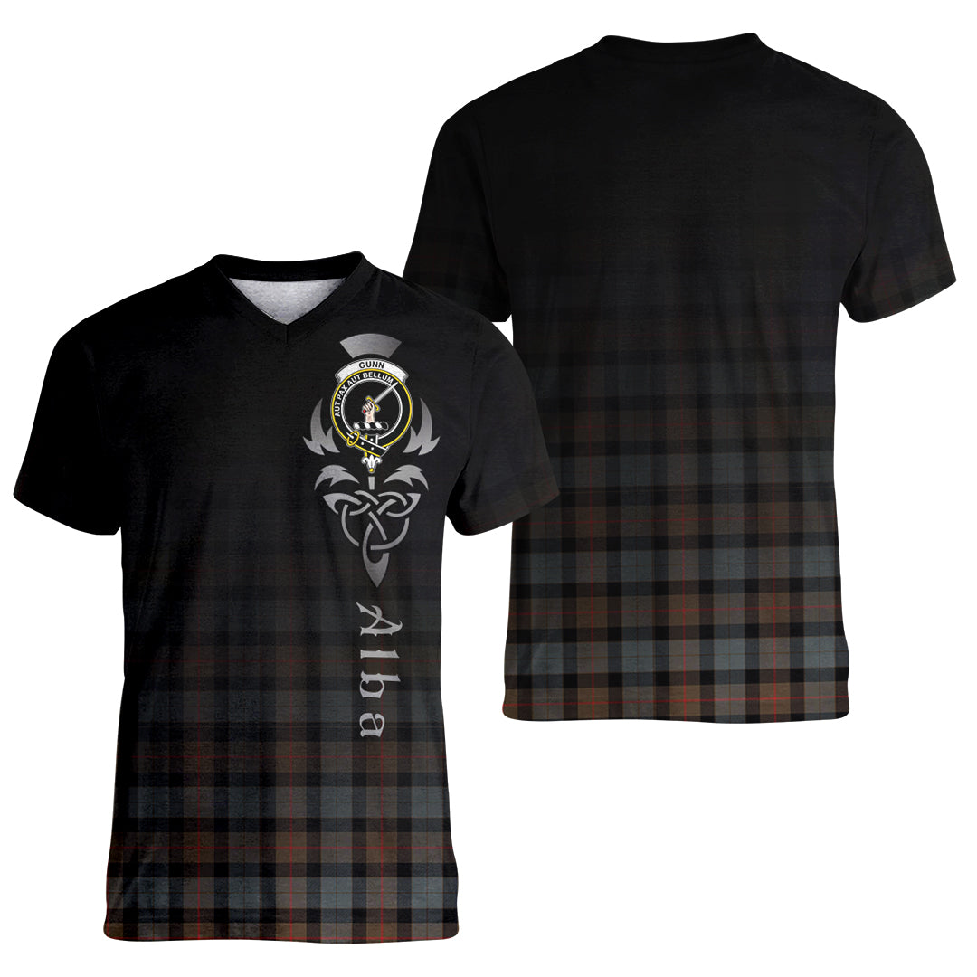 Printivon Gunn Weathered Tartan Crest Alba Celtic T Shirt