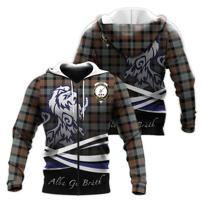 Printivon Gunn Weathered Tartan Scottish Lion Hoodie