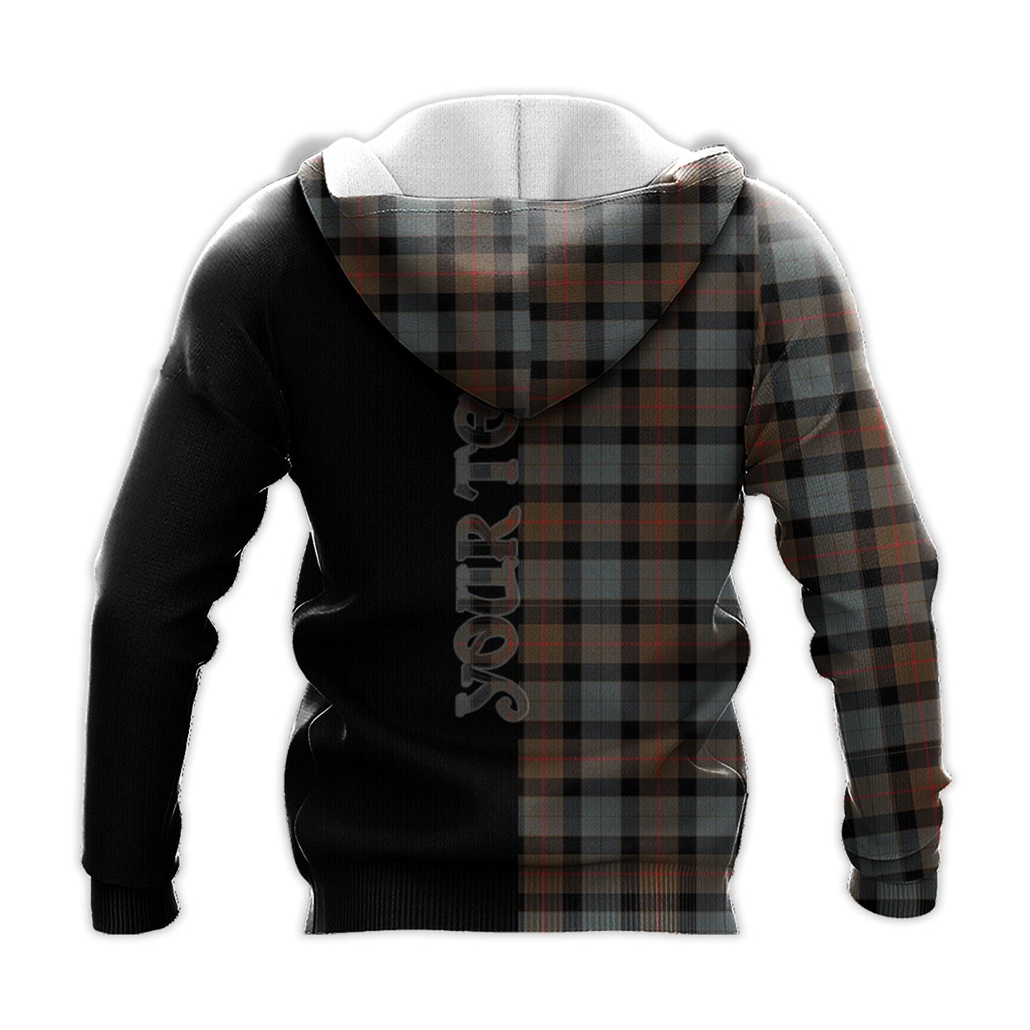 Printivon Gunn Weathered Tartan Personalize Half Hoodie
