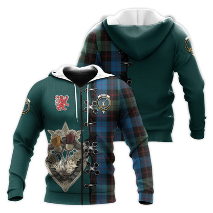 Printivon Guthrie Tartan Hoodie Lion Rampant And Celtic Thistle Style