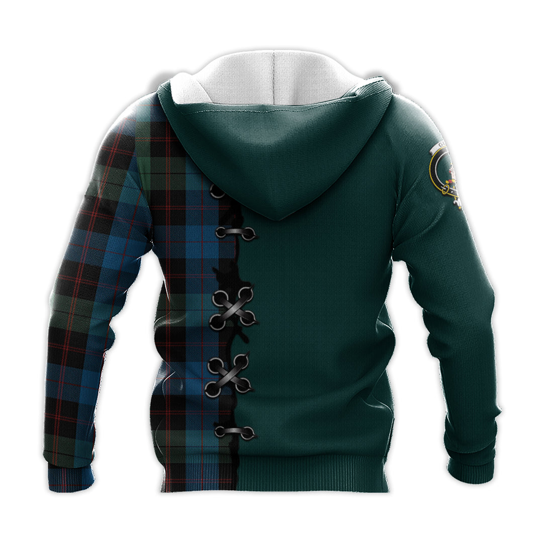 Printivon Guthrie Tartan Hoodie Lion Rampant And Celtic Thistle Style
