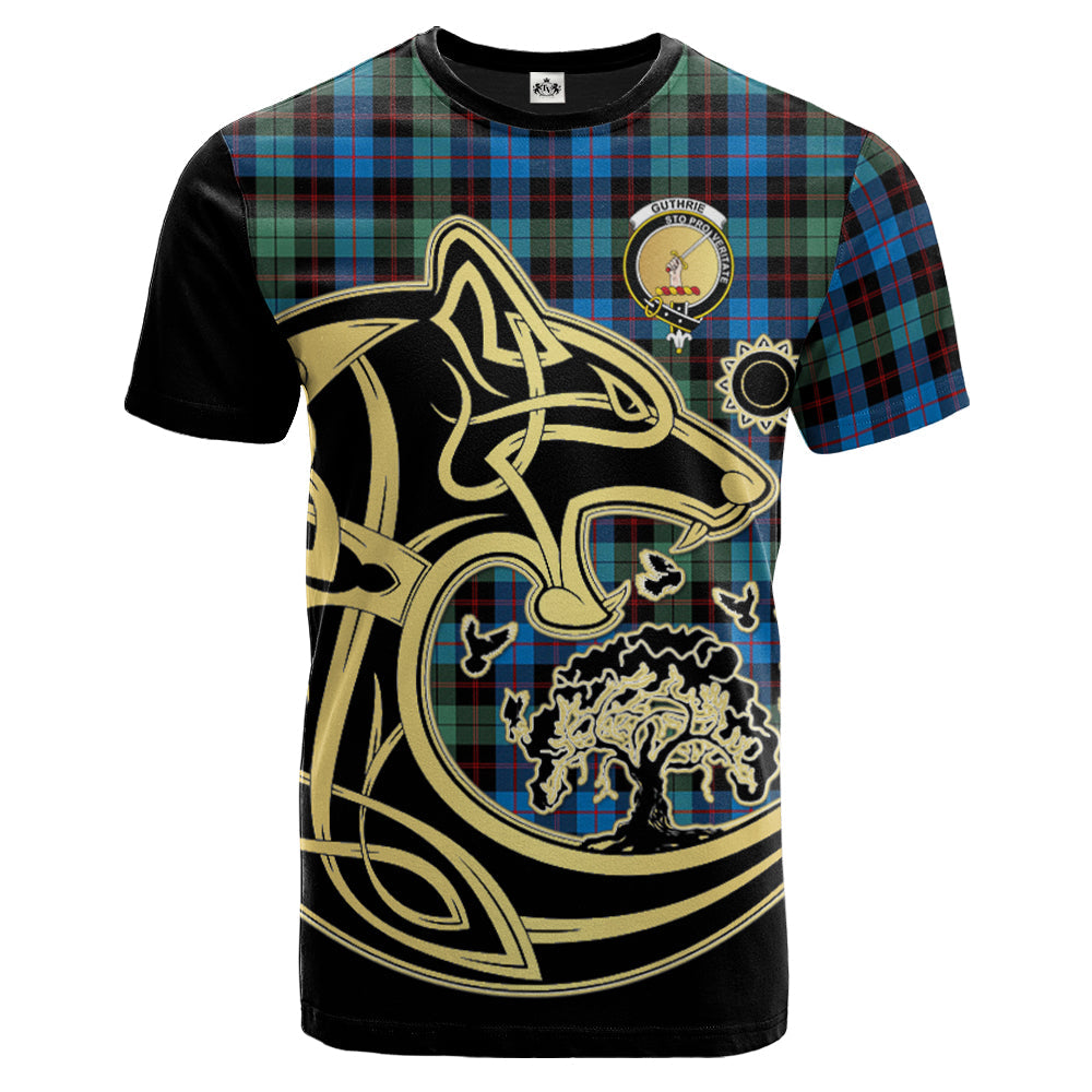 Printivon Guthrie Ancient Crest Celtic Wolf Tartan T Shirt Custom Your Text