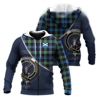 Printivon Guthrie Ancient Tartan Scottish Crest Hoodie