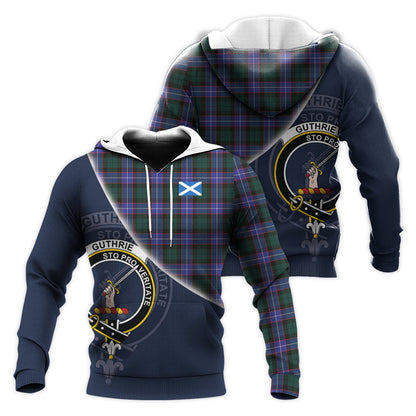 Printivon Guthrie Modern Tartan Scottish Crest Hoodie