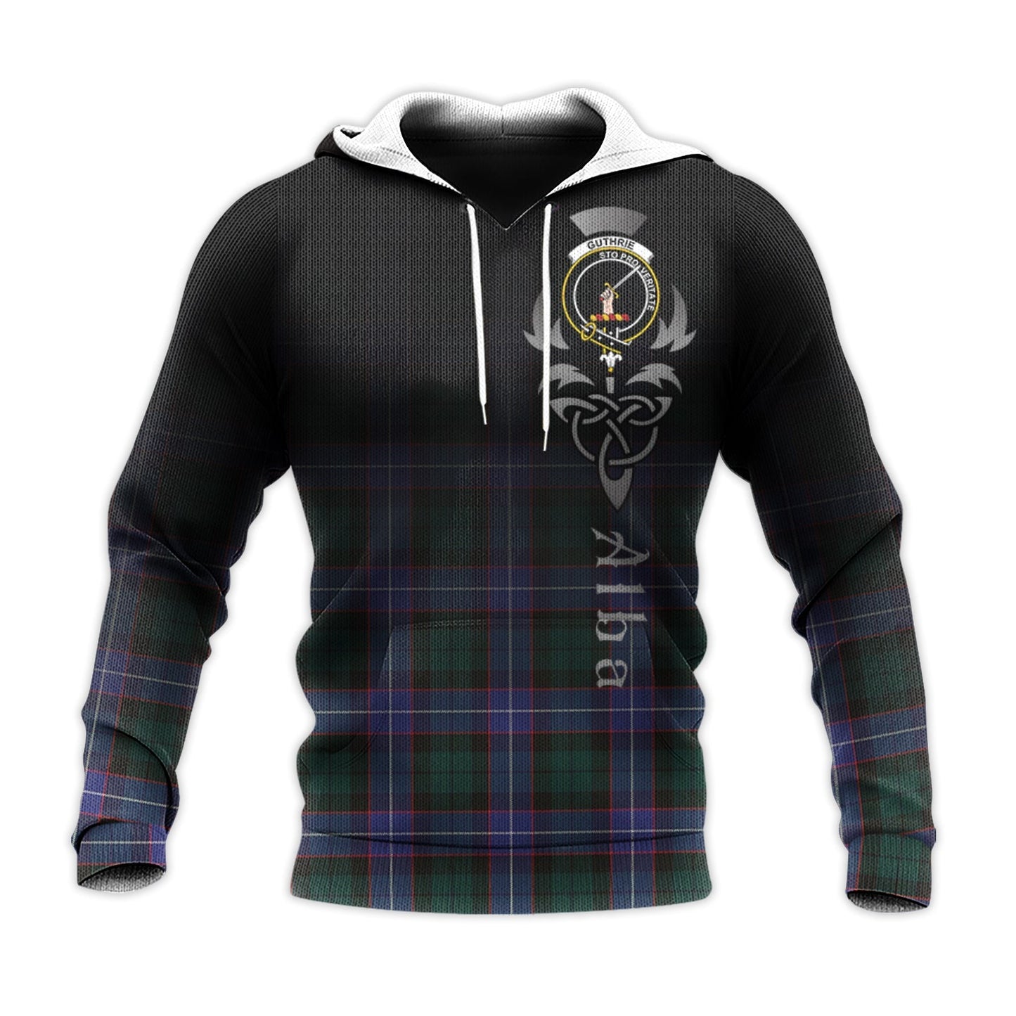 Printivon Guthrie Modern Tartan Crest Alba Celtic Hoodie