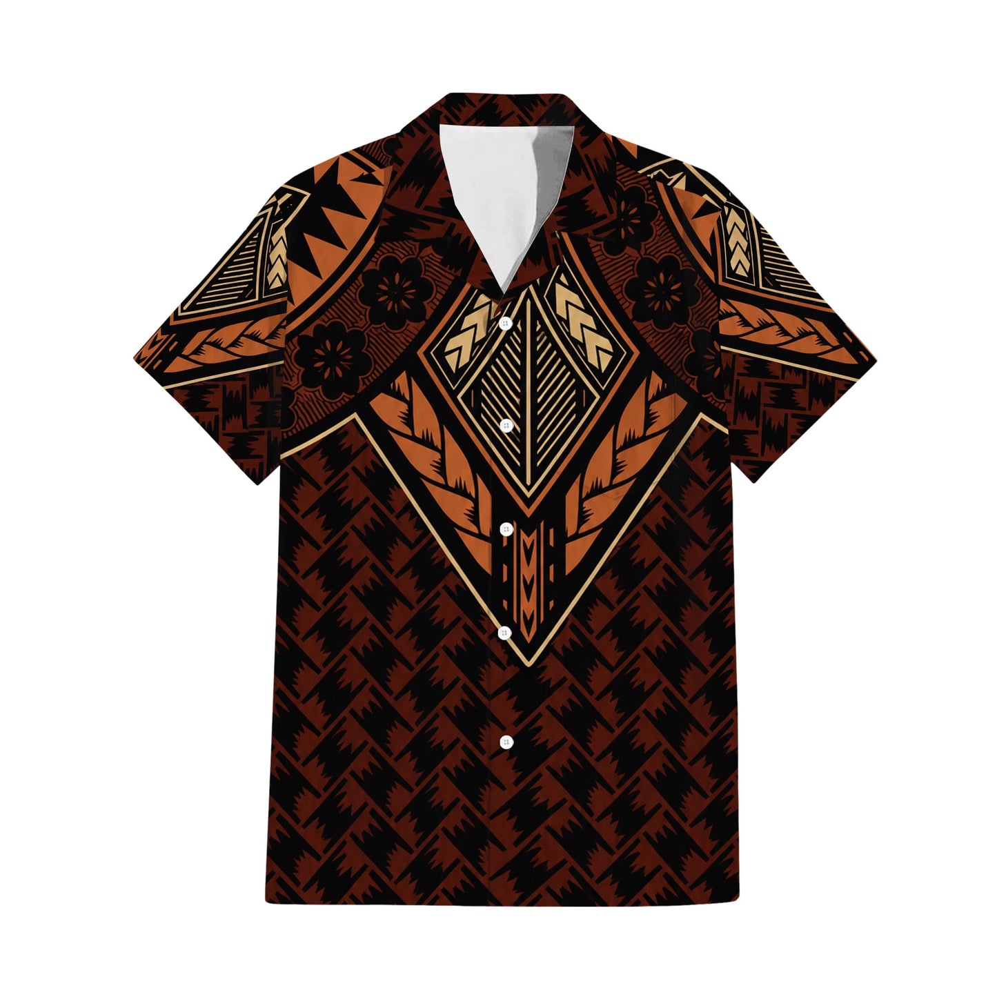 Vintage Polynesian Tribal Pattern Matching Outfit For Couple Island Puletasi Dress And Hawaiian Shirt For Her Him