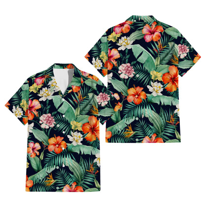 Vintage Polynesian Hibiscus Flowers Tropical Island Puletasi Dress And Hawaiian Shirt For Her Him