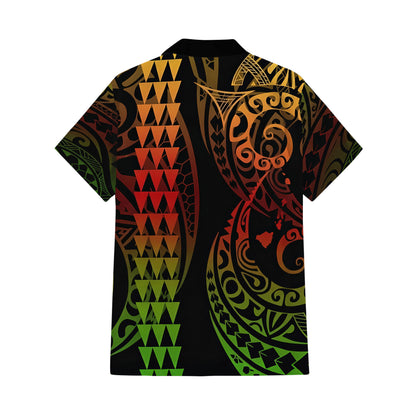 Reggae Island Polynesian Tribal Pattern Matching Outfit For Couple Tropical Island Puletasi Dress Man Shirt For Her Him