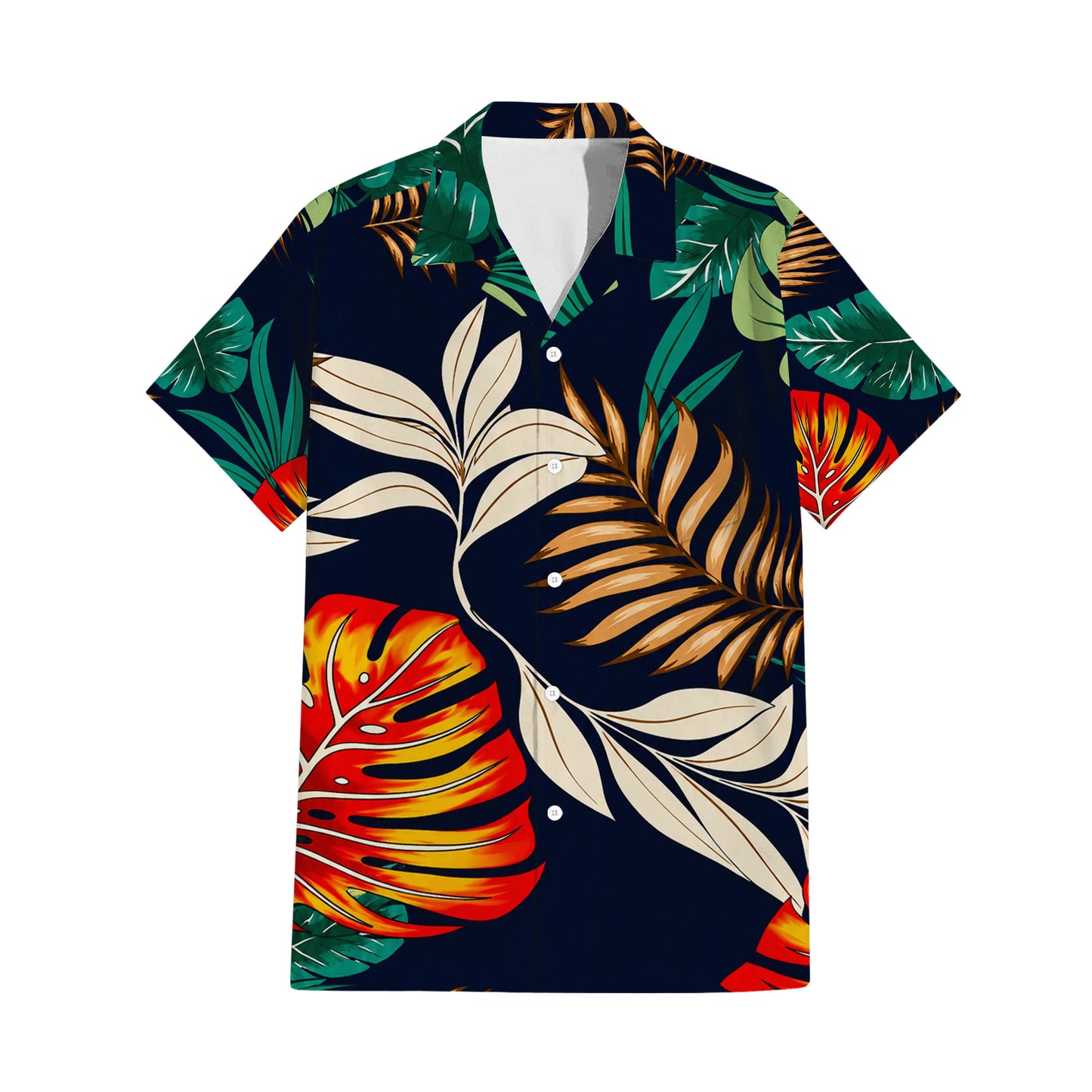 Polynesian Leaf Pattern Matching Outfit For Couple Island Puletasi Dress And Hawaiian Shirt For Her Him