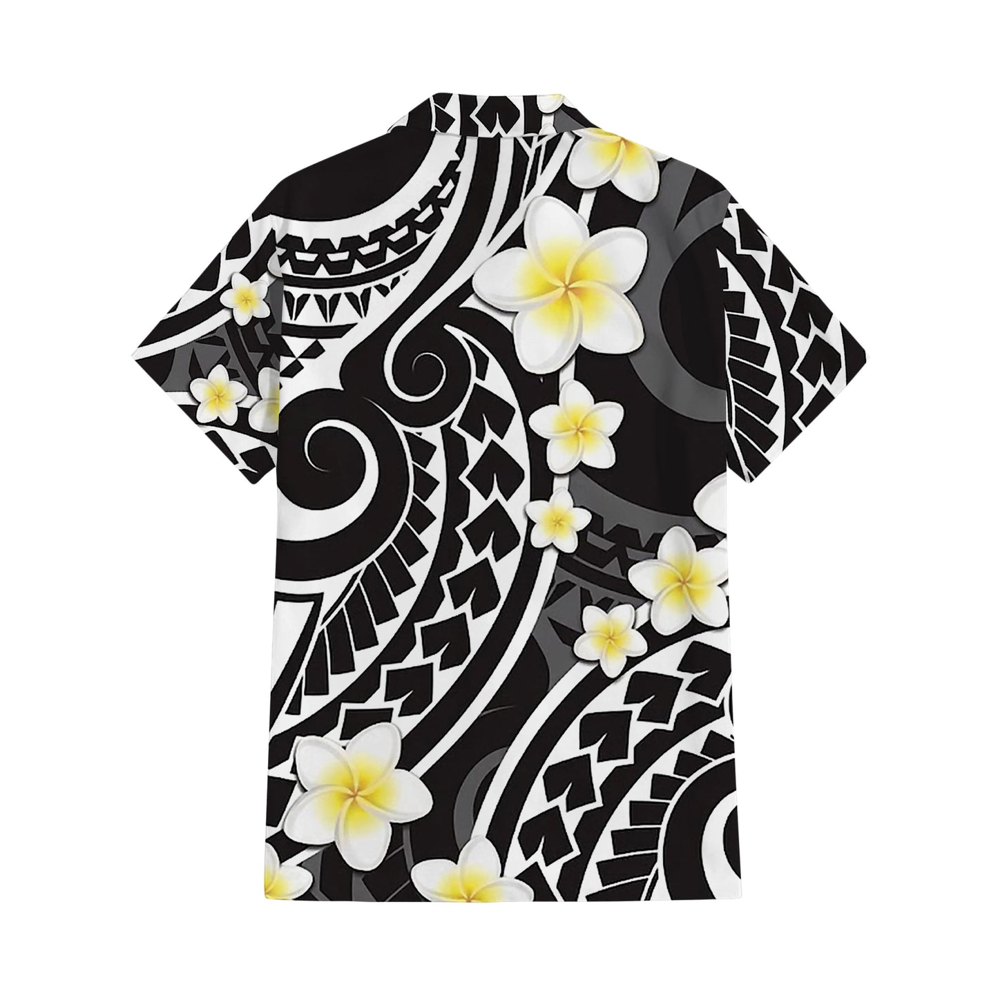 Polynesian Tribal Plumeria Flowers Matching Outfit For Couple Island Puletasi Dress And Hawaiian Shirt For Her Him