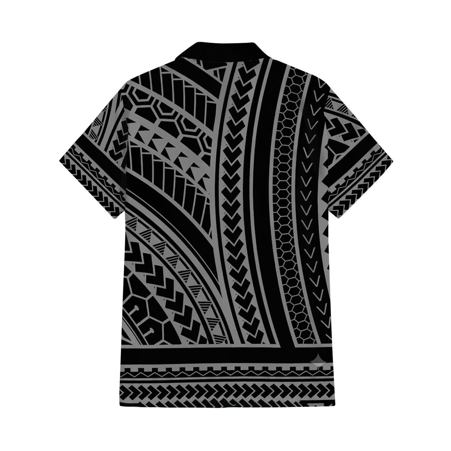 Polynesian Tribal Pattern Printed Black Matching Outfit For Couple Island Puletasi Dress And Hawaiian Shirt For Her Him