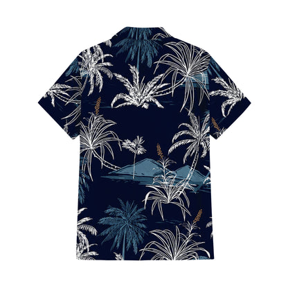 Vintage Polynesian Coconut Tree Tropical Island Puletasi Dress Man Shirt For Her Him