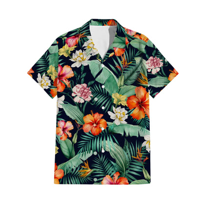 Vintage Polynesian Hibiscus Flowers Tropical Island Puletasi Dress And Hawaiian Shirt For Her Him