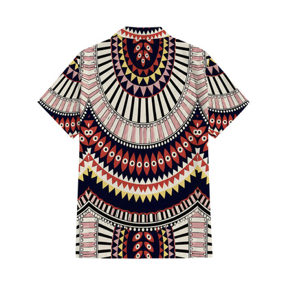 Vintage Pattern Matching Outfit For Couple Island Puletasi Dress And Hawaiian Shirt For Her Him