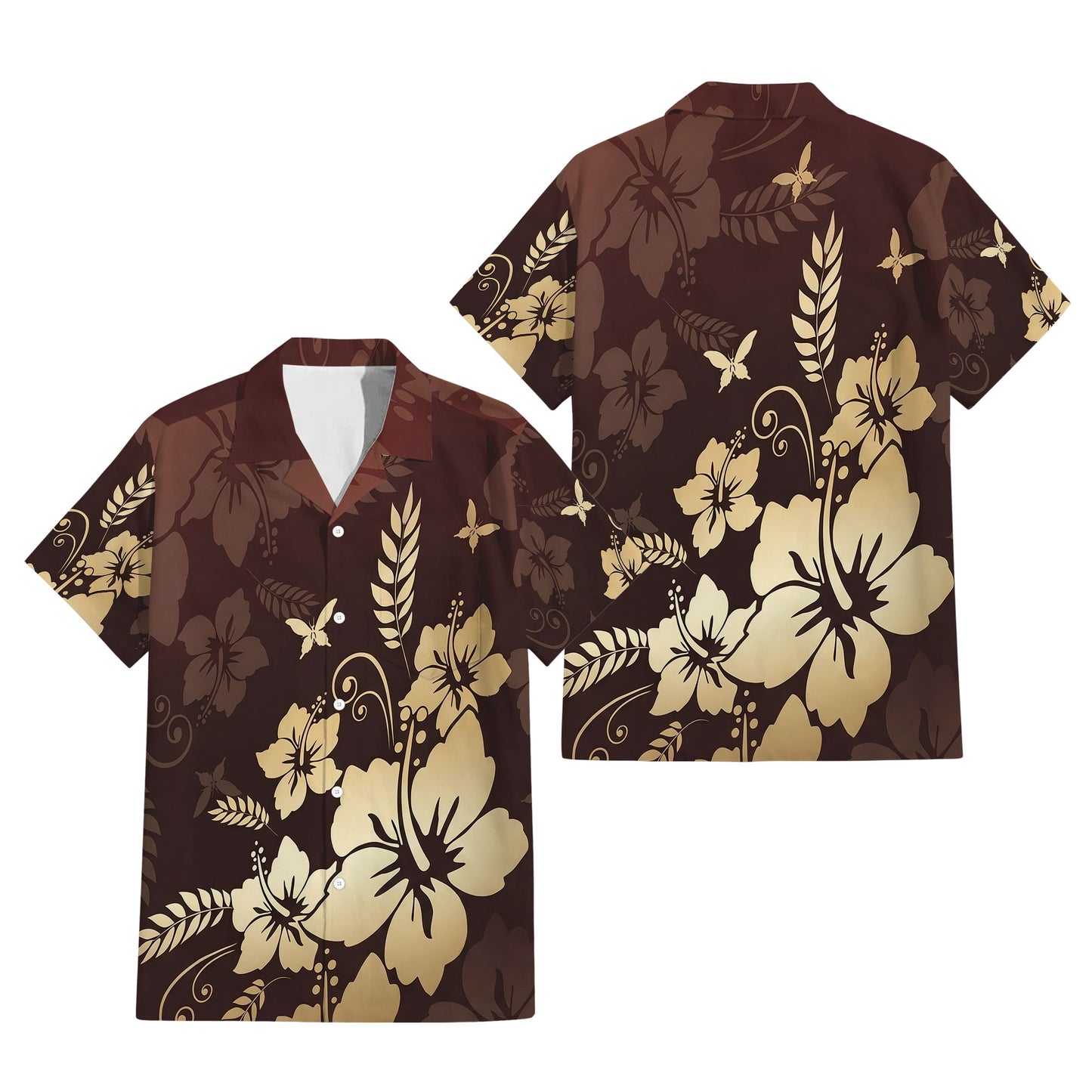 Vintage Polynesian Flowers Pattern Matching Outfit For Couple Tropical Island Puletasi Dress Man Shirt For Her Him
