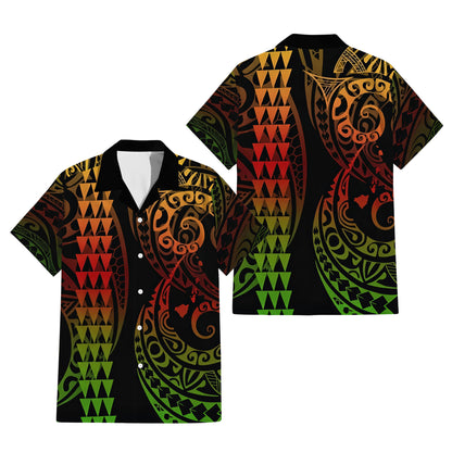 Reggae Island Polynesian Tribal Pattern Matching Outfit For Couple Tropical Island Puletasi Dress Man Shirt For Her Him