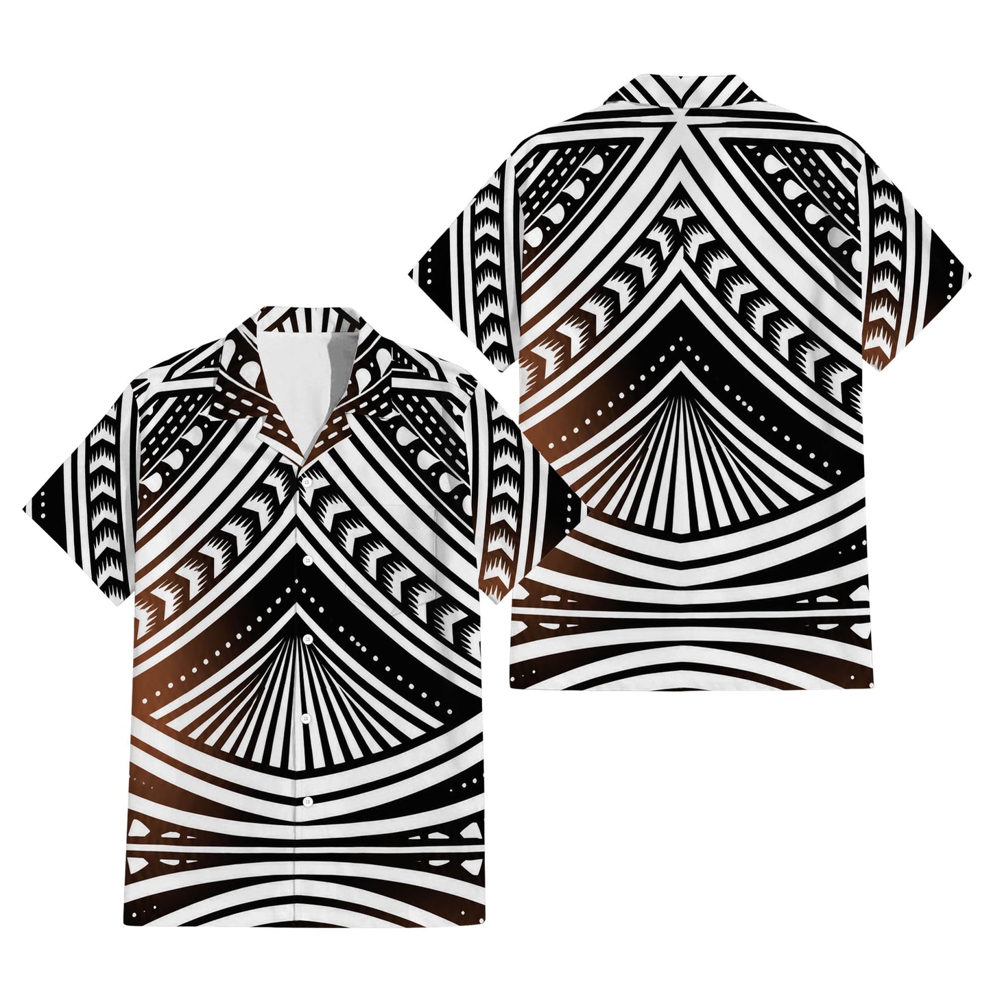 Polynesian Tribal Pattern Matching Outfit For Couple Island Puletasi Dress And Hawaiian Shirt For Her Him