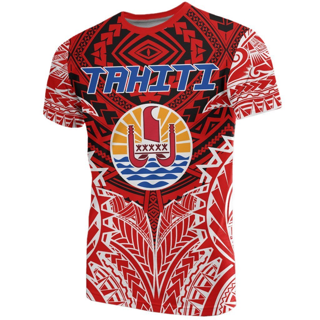 Tahiti Premium T - Shirt - Tahiti Flag Polynesian Tattoo