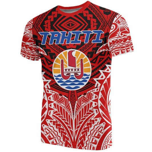 Tahiti Premium T - Shirt - Tahiti Flag Polynesian Tattoo