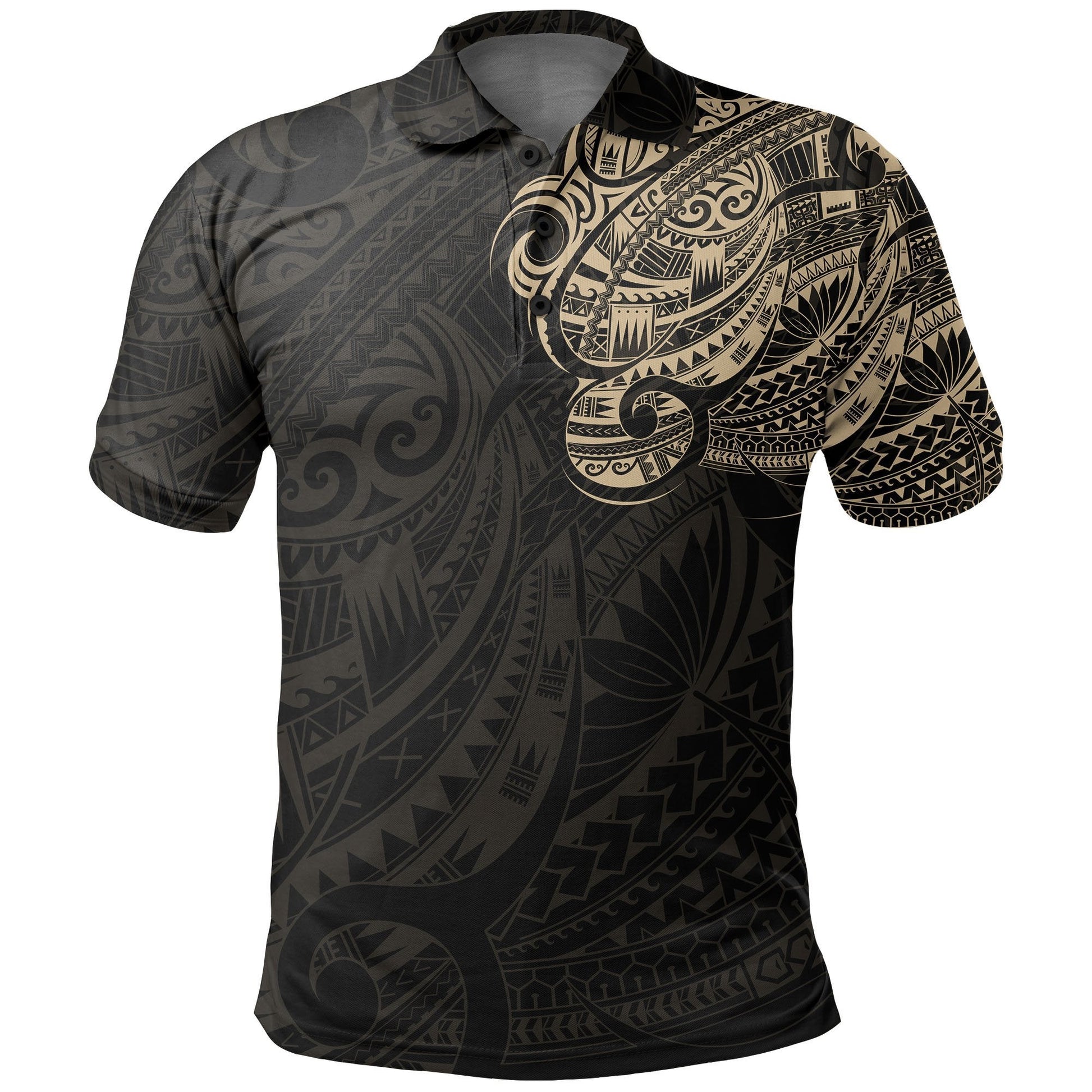 Polynesian Polo Shirt - Polynesian Tattoo Style