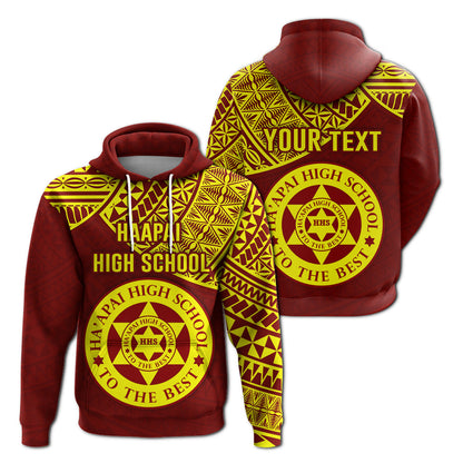 ( Personalised) Haapai High School Hoodie Maroon and Gold