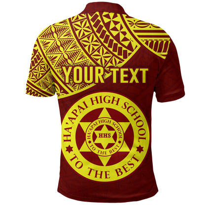 Custom Personalised Haapai High School Polo Shirt Maroon and Gold