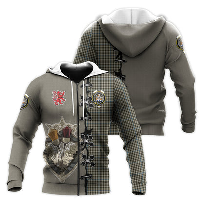 Printivon Haig Tartan Hoodie Lion Rampant And Celtic Thistle Style