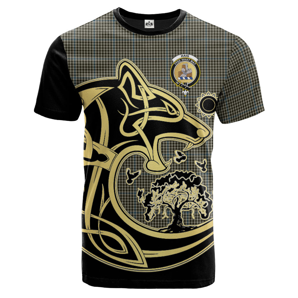 Printivon Haig Crest Celtic Wolf Tartan T Shirt Custom Your Text