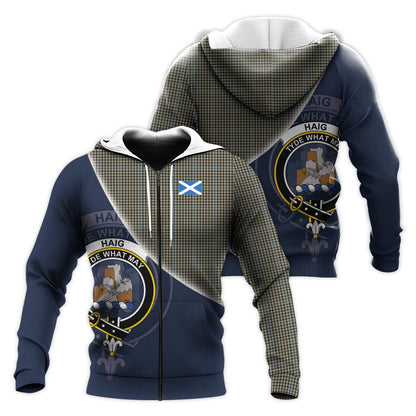 Printivon Haig Tartan Scottish Crest Hoodie