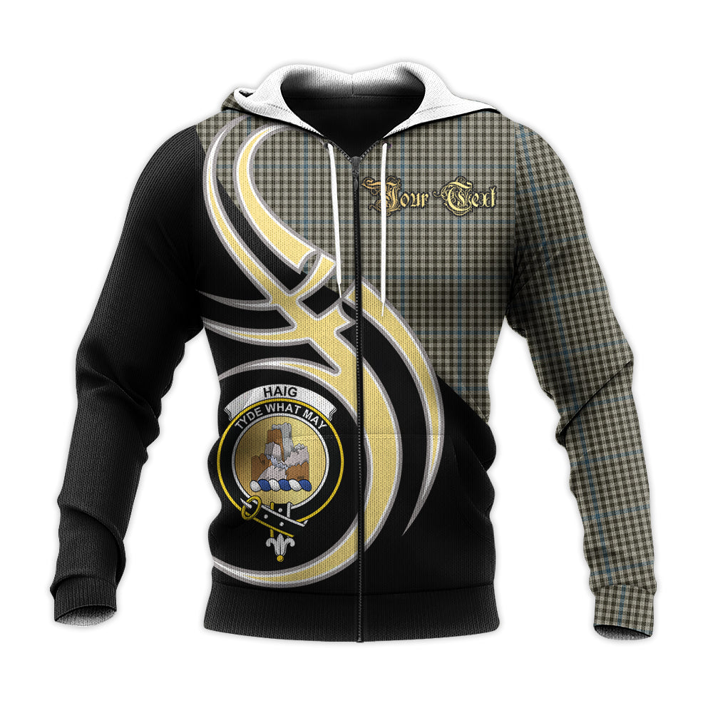 Printivon Haig Clan Believe In Me Crest Tartan Knitted Hoodie Custom Your Text
