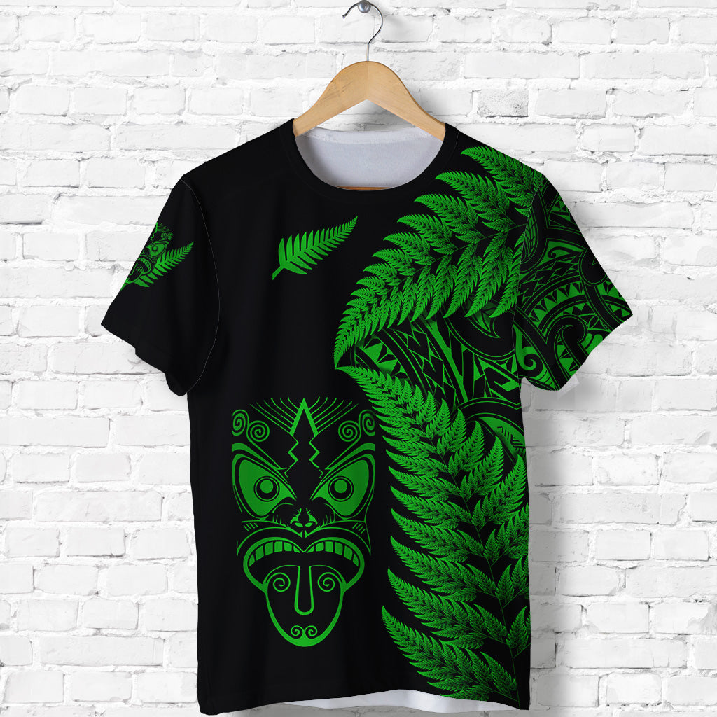 New Zealand Haka Rugby Maori T Shirt Silver Fern Vibes - Green