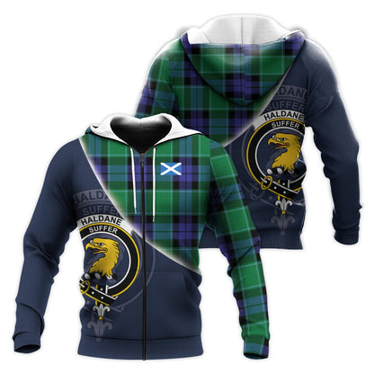 Printivon Haldane Tartan Scottish Crest Hoodie