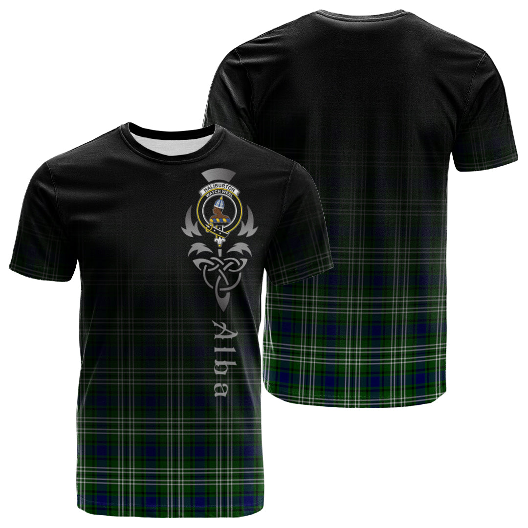 Printivon Haliburton Tartan Crest Alba Celtic T Shirt